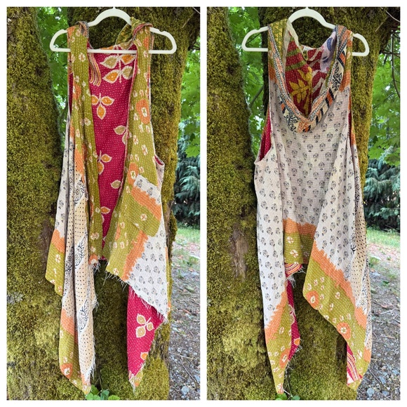Kantha Bae Hooded Vest - Picture 1 of 8
